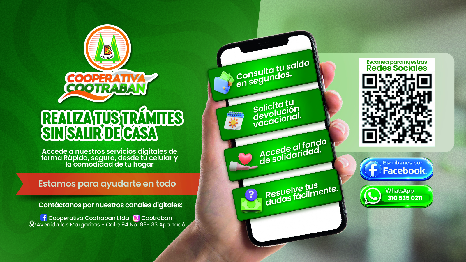 Servicios digitales Cootraban - consulta saldo, devolución vacacional, fondo solidaridad
